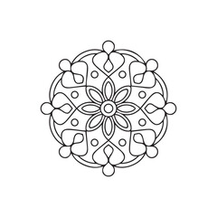 Mandala Line Design for Coloring and Art  
