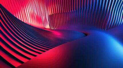 Abstract neon light glowing with digital technology design. High tech red blue laser illuminated with contemporary concept in cyberspace style perfect for cyber theme background and wallpaper. AIG51.