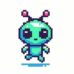 Obraz premium Pixelated Alien Entity Retro Design suitable for art exhibition