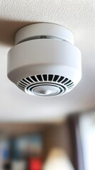 Modern White Ceiling Smoke Detector Home Safety Device
