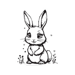 Obraz premium vector illustration of cartoon bunny