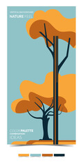 VERTICAL BACKGROUND 182 WITH VECTOR ILLUSTRATION OF NATURE ARTWORK FOR BRANDING PROJECTS