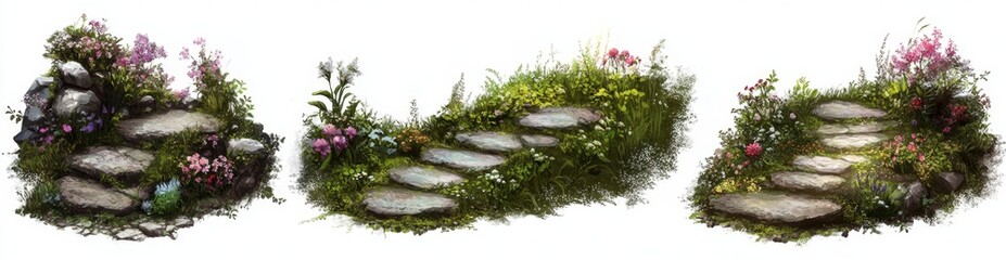 Stone Steps and Flora Arrangement
