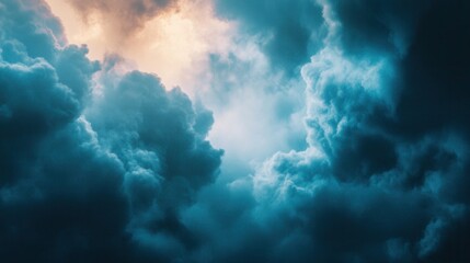 Dramatic storm clouds, vibrant colors, and intense light