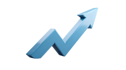 Light blue arrow pointing upwards on a black background