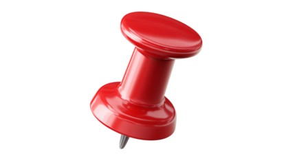 A single red pushpin isolated against a black background