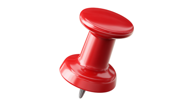 A single red pushpin isolated against a black background