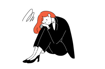 疲れているスーツの女性