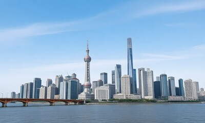 Obraz premium A panoramic view of Shanghai city.