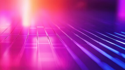 Vibrant abstract background with colorful lights and grid patterns creating a dynamic atmosphere
