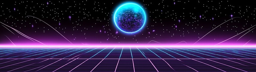 Obraz premium Retro Futuristic Landscape