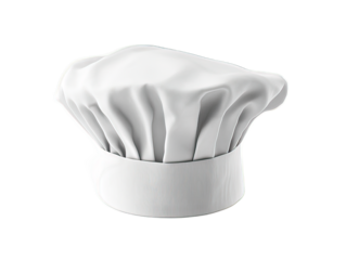 Classic White Chef Hat Isolated on Transparent Background