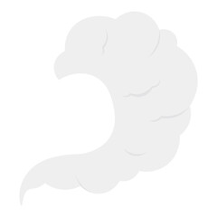 Smoke Clouds Illustration with Cartoon Design. Isolated on White Background.