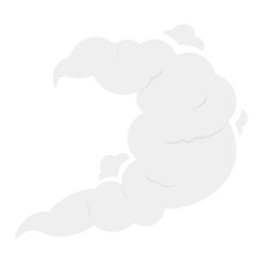 Smoke Clouds Illustration with Cartoon Design. Isolated on White Background.