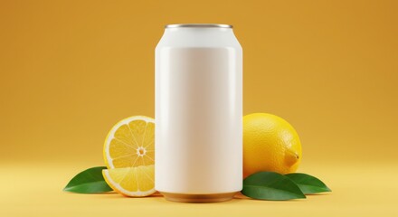 White Can Lemons Yellow Mockup 46