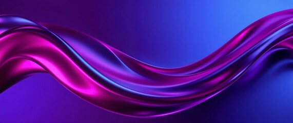 Abstract purple and blue wave flowing in digital space