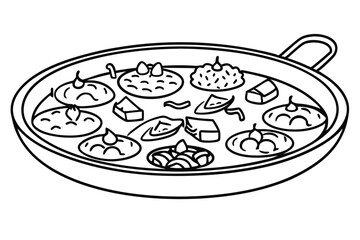 paella line art elegant and simple drawing of paella