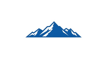 Majestic Blue Mountain Range: A Minimalist Peak Graphic