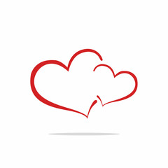 Minimalist Two Hearts Outline...