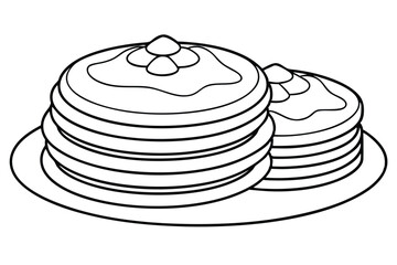 pancakes line art modern design for food illustrations.