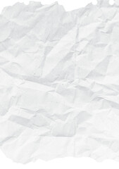 Crumpled white torn ripped notepaper sheet texture isolated on transparent background. Crumpled blank paper texture with torn edges