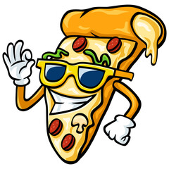 Pizza Cartoon Fun Mascot Illustration