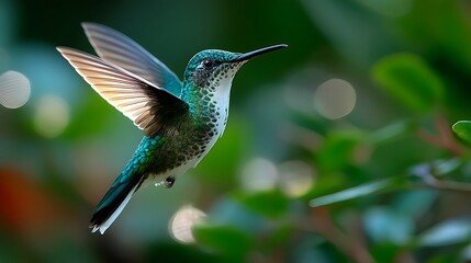 Fototapeta premium Hummingbird in flight, vibrant colors (1)