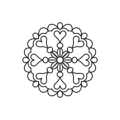 Abstract floral background. Floral Mandala Outline Design for Coloring