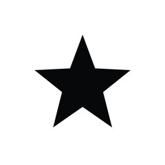 Single Black Star Shape Illustration On White Background For Graphic Design