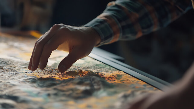 Mining engineer analyzing geological data to determine the best approach for mineral extraction. Featuring analysis and planning