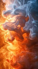 Abstract smoke swirl, vibrant colors, dramatic background, perfect for poster or cover design