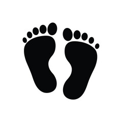 Two Footprints Silhouette Vector Graphic Isolated On White Background Design Element