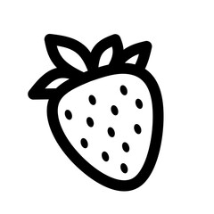 strawberry fresh fruit line icon