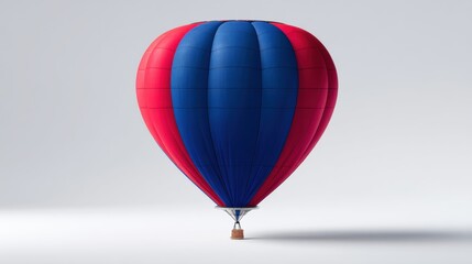 Obraz premium Red and Blue Striped Hot Air Balloon Against a White Background