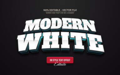 Modern white 3d text effect editable