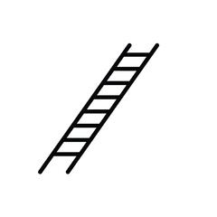 Simple Line Art Illustration Of A Ladder On White Background