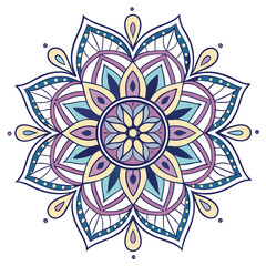Adobe Illustrator ArtworkFloral oriental mandala ornament for coloring book pages & mehndi tattoo designs. Mandala Design 