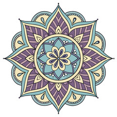 Adobe Illustrator ArtworkFloral oriental mandala ornament for coloring book pages & mehndi tattoo designs. Mandala Design 
