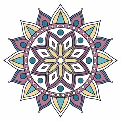 Adobe Illustrator ArtworkFloral oriental mandala ornament for coloring book pages & mehndi tattoo designs. Mandala Design 