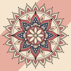 Adobe Illustrator ArtworkFloral oriental mandala ornament for coloring book pages & mehndi tattoo designs. Mandala Design 