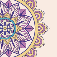 Adobe Illustrator ArtworkFloral oriental mandala ornament for coloring book pages & mehndi tattoo designs. Mandala Design 