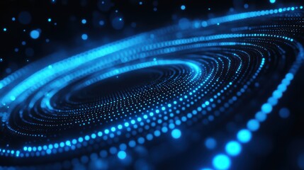 Rotating Glowing Blue Dots Creates a Dynamic Technology Background Design