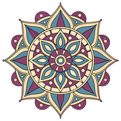 Adobe Illustrator ArtworkFloral oriental mandala ornament for coloring book pages & mehndi tattoo designs. Mandala Design 