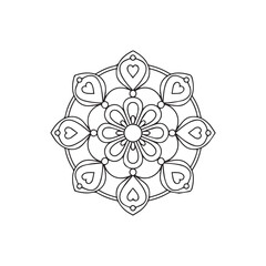 Vector illustration of a decorative ornament. Symmetrical Floral Mandala Design Illustration  
