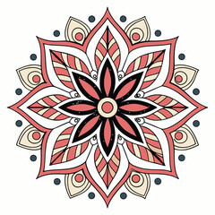 Adobe Illustrator ArtworkFloral oriental mandala ornament for coloring book pages & mehndi tattoo designs. Mandala Design 