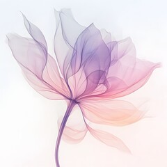 Ethereal Bloom: A delicate display of floral art, showcasing translucent petals in soft pastel hues, evoking feelings of serenity, peace, and grace.