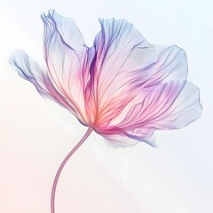 Ephemeral Bloom: A delicate, translucent flower unfurls, its petals painted with soft hues of pink and purple, offering a glimpse of ethereal beauty. 