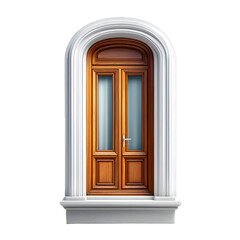 Obraz premium White-Framed Wooden Double Door with Glass 3D
