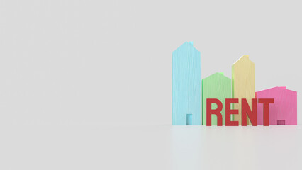Fototapeta premium The House wood for property or Building concept 3d Rendering.