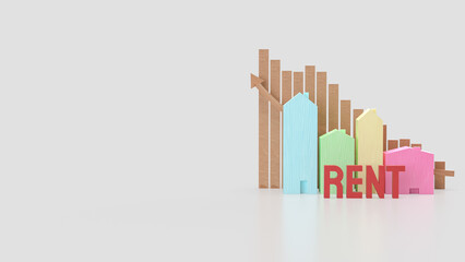 Fototapeta premium The House wood for property or Building concept 3d Rendering.